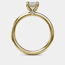 Pre Owned 2.7 cts Lab Grown Emerald Diamond 18k Yellow Gold Ring Set