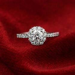 مملوكة مسبقًا 2.2 cts Round Lab Grown Diamond 18k White Gold Wedding Ring Set