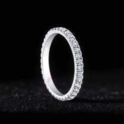 Pre Owned 1.72 cts Round Lab Grown Diamond 18k White Gold Ring Set Size 7