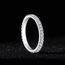 Pre Owned 1.72 cts Round Lab Grown Diamond 18k White Gold Ring Set Size 8
