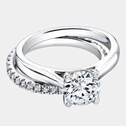 Pre Owned 1.72 cts Round Lab Grown Diamond 18k White Gold Ring Set Size 8
