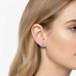 Pre Owned أقراط ألماس دائري مزروع معمليًا 6 قيراط ذهب أبيض عيار 18k