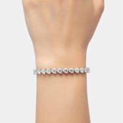 Pre Owned 16 cts Heart Lab Grown Diamonds 18k White Gold Bracelet