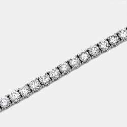 Pre Owned 11.5 cts Round Lab Grown Diamonds 18k White Gold Bracelet