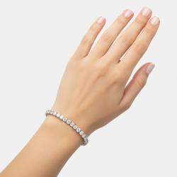 Pre Owned 11.5 cts Round Lab Grown Diamonds 18k White Gold Bracelet