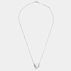 Pre Owned 7.5 cts Heart Lab Grown Diamond 18k White Gold Pendant Necklace