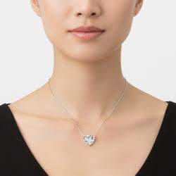 Pre Owned 7.5 cts Heart Lab Grown Diamond 18k White Gold Pendant Necklace