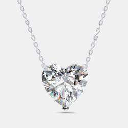 Pre Owned 7.5 cts Heart Lab Grown Diamond 18k White Gold Pendant Necklace