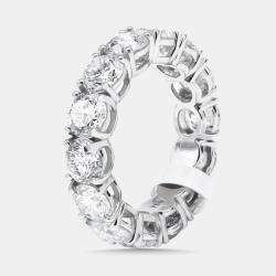 Pre Owned 7.2 cts Round Lab Grown Diamonds 18k White Gold Ring Size 53