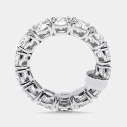 Pre Owned 7.2 cts Round Lab Grown Diamonds 18k White Gold Ring Size 53