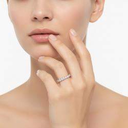 Pre Owned 1.5 cts Round Lab Grown Diamonds 18k White Gold Ring Size 53