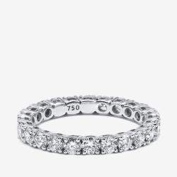 Pre Owned 1.5 cts Round Lab Grown Diamonds 18k White Gold Ring Size 53