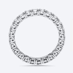 Pre Owned 1.5 cts Round Lab Grown Diamonds 18k White Gold Ring Size 53