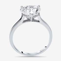 مملوكة مسبقًا 3 cts Heart Lab Grown Diamonds 14k White Gold Ring Size 54