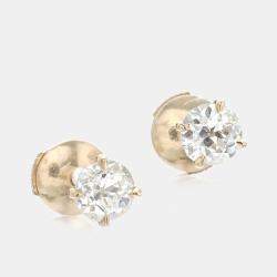 18k Yellow Gold Diamonds 1.40 ct. Stud Earrings