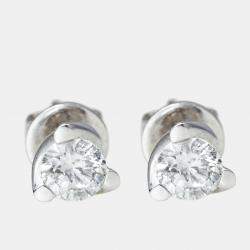 Pre Owned 18k White Gold 0.67 ct Diamond Earrings