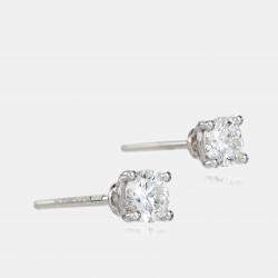 Pre Owned 18k White Gold Diamonds 0.66 ct. Stud Earrings