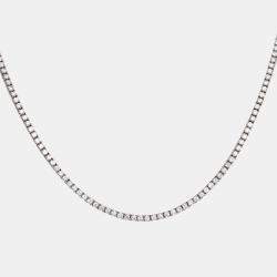 Elegant Diamond 2.97 cts 18k White Gold Tennis Necklace