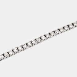 Elegant Diamond 2.97 cts 18k White Gold Tennis Necklace