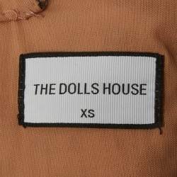 مملوكة مسبقًا The Dolls House Brown Leopard Print Sequin Ruched Cindy Dress XS