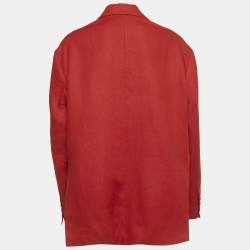 Pre Owned The Frankie Shop Red Linen Single Breasted Blazer S