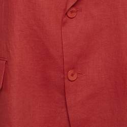 Pre Owned The Frankie Shop Red Linen Single Breasted Blazer S