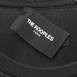 The Kooples Black Logo Print Jersey Crew Neck T-Shirt L