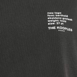 The Kooples Black Logo Print Jersey Crew Neck T-Shirt L