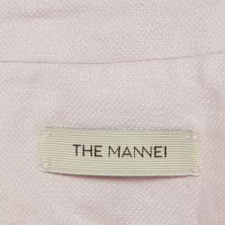 Pre Owned The Mannei Pink Linen Single Breasted Oversized Volterra Blazer S 