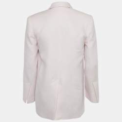 Pre Owned The Mannei Pink Linen Single Breasted Oversized Volterra Blazer S 