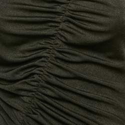 Pre Owned The New Arrivals By Ilkyaz Ozel Black Lurex Jersey Ruche Maxi Dress S