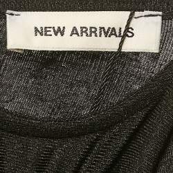 Pre Owned The New Arrivals By Ilkyaz Ozel Black Lurex Jersey Ruche Maxi Dress S