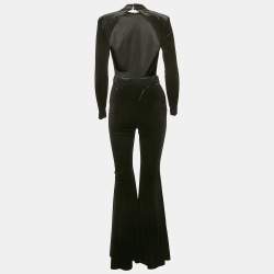 Pre Owned The New Arrivals By Ilkyaz Ozel Black Velvet Jersey Bodycon and Trousers Set XS