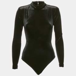 Pre Owned The New Arrivals By Ilkyaz Ozel Black Velvet Jersey Bodycon and Trousers Set XS