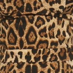 مملوكة مسبقًا The New Arrivals Ilkyaz Ozel Brown Leopard Print Jersey Midi Dress S