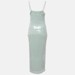 Pre Owned The Robe Blue Sequin Midi Slip Dress M