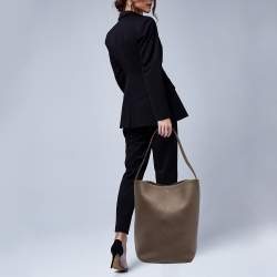 The Row Brown Leather Large N/S Park Tote