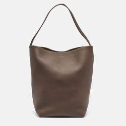 The Row Brown Leather Large N/S Park Tote