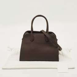 Pre Owned The Row Soft Margaux 10 Deep Brown Leather Top Handle Bag