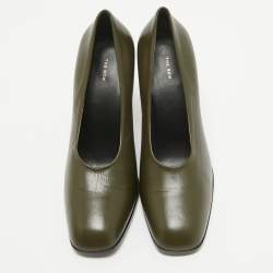 The Row Army Green Leather Jade Pumps Size 36