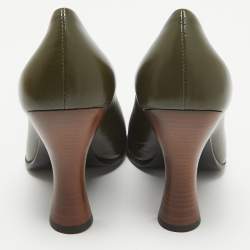 The Row Army Green Leather Jade Pumps Size 36