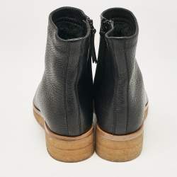 The Row Black Leather Boris Ankle Length Boots Size 37