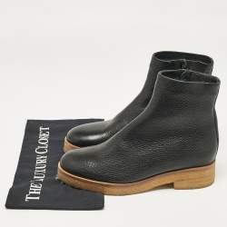 The Row Black Leather Boris Ankle Length Boots Size 37