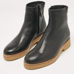 The Row Black Leather Boris Ankle Length Boots Size 37