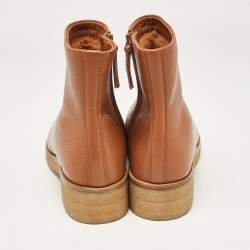The Row Brown Leather Boris Ankle Length Boots Size 40