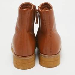 The Row Tan Leather Boris Ankle Boots Size 38