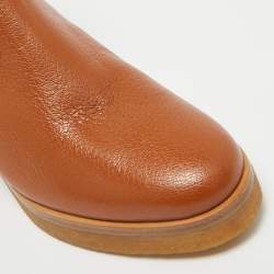 The Row Tan Leather Boris Ankle Boots Size 38