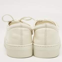 The Row White Leather Marie H Low Top Sneakers Size 38.5