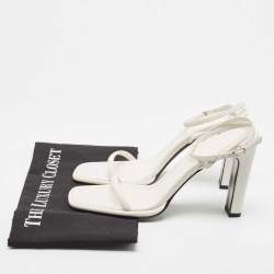 The Row White Leather Ankle Strap Sandals Size 38