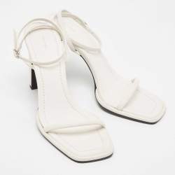 The Row White Leather Ankle Strap Sandals Size 38